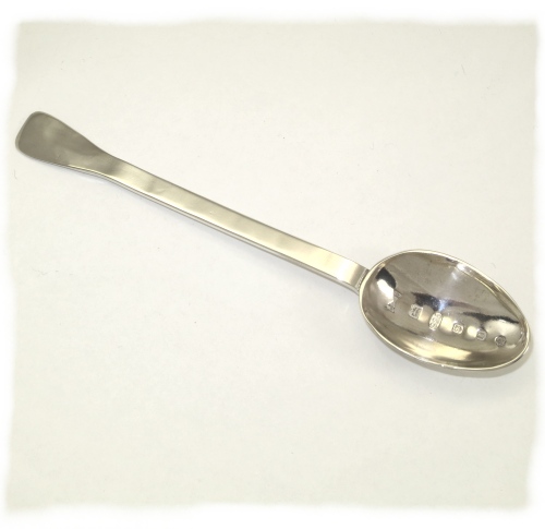 Straight small silver spoon with jubilee marks